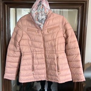 GUESS blush pink light puff jacket